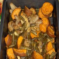 Easy One Tray Roasted Onions and Root Vegetables image