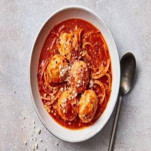 Spaghetti and Chicken Meatball Soup image