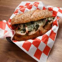 Pork and Fennel Sausage Sandwich with Pickled Hot Peppers, Broccoli Rabe and Provolone_image