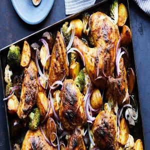 Tandoori Chicken and Vegetable Sheet-Pan Supper_image