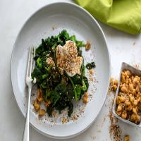 Spinach With Garlic Yogurt and Walnut Dukkah image