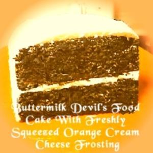 Buttermilk Devil's Food Cake With Freshly Squeezed Orange Cream Cheese Frosting_image