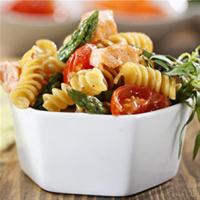Rotini with Asparagus, Salmon and Cherry Tomatoes image