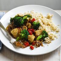 Stir-fried chicken with broccoli & brown rice image