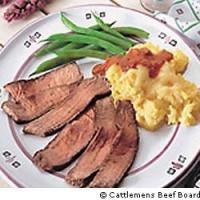Broiled Beef Steak with Cheesy Microwave Polenta_image