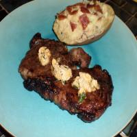 Steaks With Basil Blue Cheese Butter image