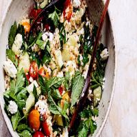 Rice Salad with Tomatoes, Cucumbers, and Feta image