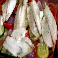 Oven Baked Cod with Roasted Vegetables image