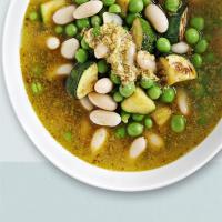 Courgette, pea & pesto soup image