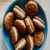 Oat Milk and Oatmeal Cookie Ice Cream Sandwiches image