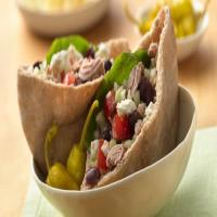 Greek Tuna Salad Pita Sandwiches with Feta Cheese_image