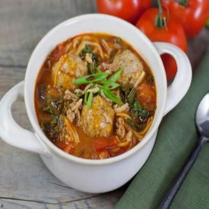Italian-Thai Fusion Soup with White Wine and Meatballs_image