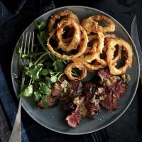Bistro Steak with Buttermilk Onion Rings image