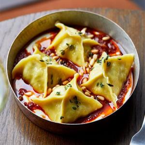 Beef & sour cherry manti with tomato-chilli butter_image
