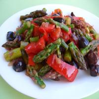 Sauteed Asparagus with Red Peppers & Olives_image