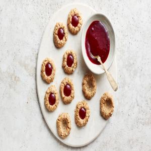 Peanut-Butter-Oat Drop Cookies with Jam image