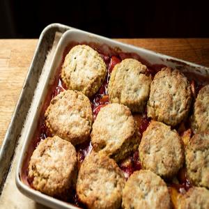 Nectarine-Raspberry Cobbler With Ginger Biscuits_image