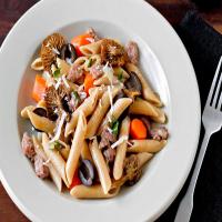 Penne With Carrots, Chanterelles and Sausage image