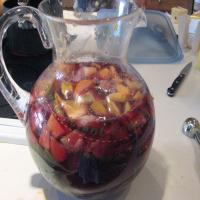 Punch Bowl Sangria With Fruit Juice Cubes image