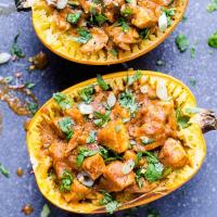 Butter Chicken Spaghetti Squash Boats_image