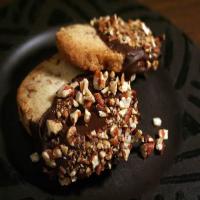 Chocolate-Dipped Pecan Shortbread Cookies image