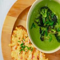 Silky Broccoli Soup with Pimento Cheese Tartines_image