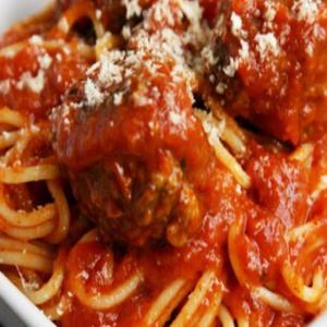 Doctored up crockpot meatballs (and pasta) image