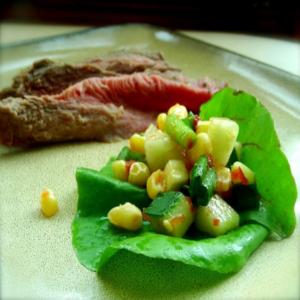 Roast Beef With Cucumber-Corn Salsa_image