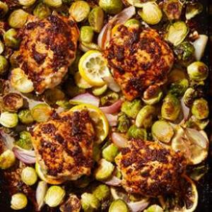 Paprika Chicken Thighs with Brussels Sprouts for Two Recipe - (4/5)_image