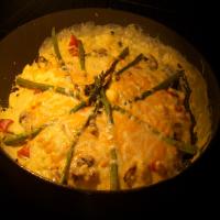 Open Faced Asparagus Omelet image