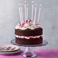 Chocolate & raspberry birthday layer cake image