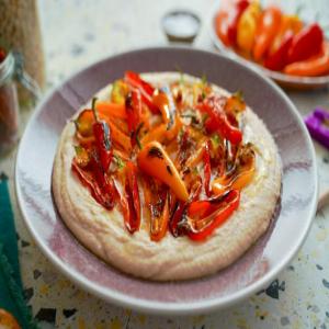 Creamy White Bean Dip with Charred Peppers_image