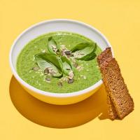 Courgette, leek & goat's cheese soup image