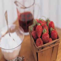 Ice Cream with Strawberries and Red Wine image