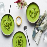 Cold Pea Soup with Herbed Oil Swirl image