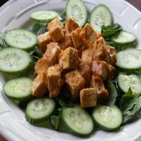 Pan Seared Tofu With Spicy Peanut Sauce image