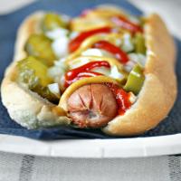 Feisty Mustard Topped Hot Dogs_image