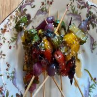 Grilled Vegetable Skewers with a Honey Soy Glaze image