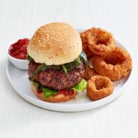 Spiced Burgers with Chili Onion Rings image