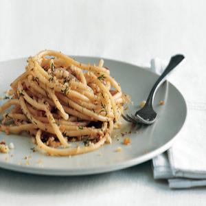 Pasta with Spicy Anchovy Sauce and Dill Bread Crumbs Recipe | Epicurious.com_image