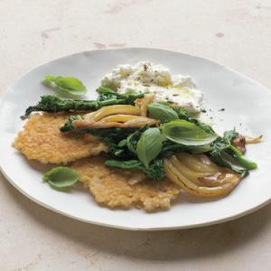Brown-Rice Cakes with Sauteed Fennel, Broccoli Rabe, and Ricotta_image