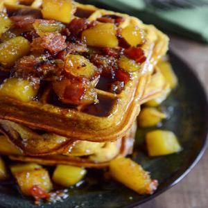 Pumpkin Spice Waffles with Butternut & Bacon Syrup Recipe - (4.6/5)_image