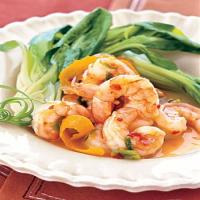 Spicy-Sweet Tangerine Shrimp with Baby Bok Choy image