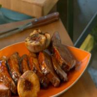 Sicilian Grilled Pork Loin with Agrodolce Grilled Peaches image