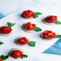 Lemon Poppy Seed Tartlet with a Strawberry Rose image