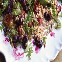 Farro Salad with Oven-Roasted Grapes and Autumn Greens image