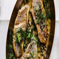 Sauteed Black Sea Bass With Capers and Herb-Butter Sauce_image