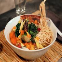 Roasted Squash and Ginger Noodle Soup With Winter Vegetables_image