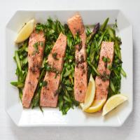 Roasted Salmon With Asparagus, Lemon and Brown Butter image