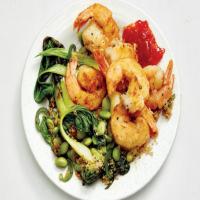 Salt and Pepper Shrimp with Quinoa and Bok Choy image